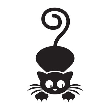 Black cat in vector art