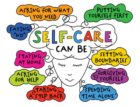 Self-care can be. Mental mindset poster. Setting personal boundaries.