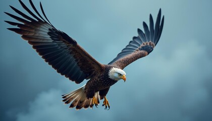 Fototapeta premium Eagles spread their wings and soar in the sky
