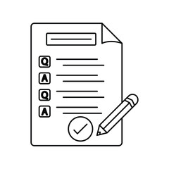 Question lineal icon with white background vector stock illustration