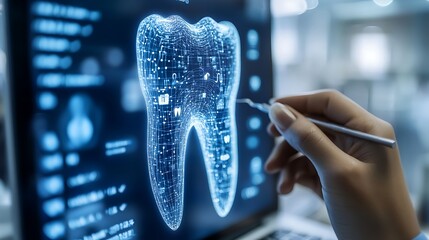 Digital dentistry 3D tooth model analysis.