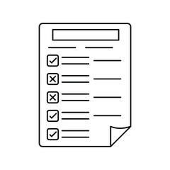 Test lineal icon with white background vector stock illustration