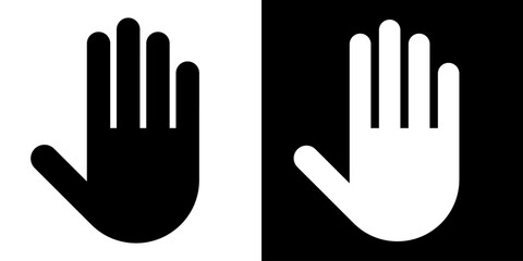 Hand icons, hand vector sign, palm, stop hand concept