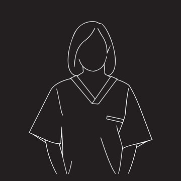 female doctor in vector art professional female doctor outline art