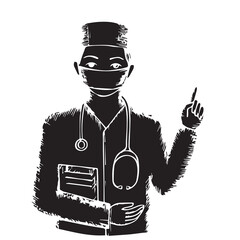 male doctor in vector art professional female doctor outline art