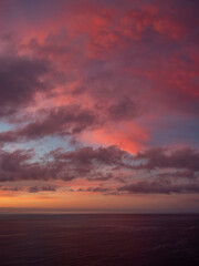 Morning mood over the sea with dramatic sky.