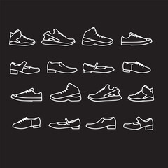 shoes in vector art boots outline illustration