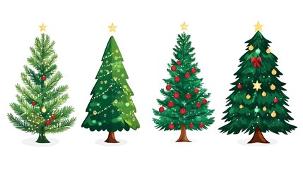 Festive Christmas Tree Vector Illustration for Holiday Greetings and Festive Designs