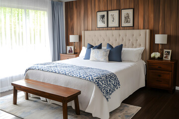 Stylish interior of comfortable bedroom