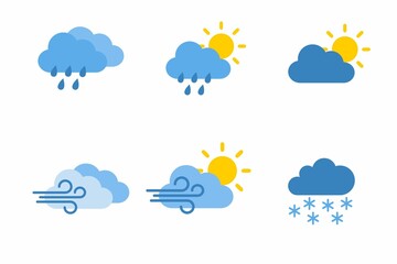 weather icons set, set of weather icons, 