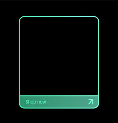 Shop now button in gradient color. Purchase signs for social media promotion.