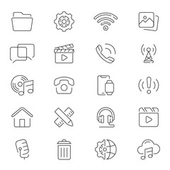 UI and UX vector outline icon set. Interface and user experience icons