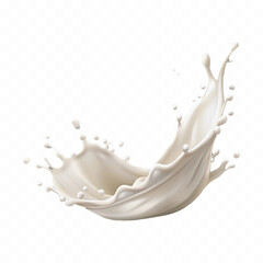 abstract 3d milk splash wave swirls or diary milk splashes, flying milk on the air cut out isolated on white background 