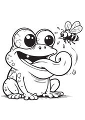 Funny frog in vector art