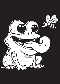 Funny frog in vector art