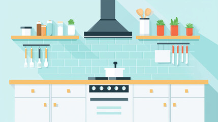 Fototapeta premium Modern Minimalist Kitchen Interior Design