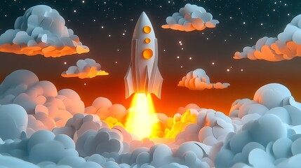 Cosmic exploration meets artistic quilling in rocket blastoff picture