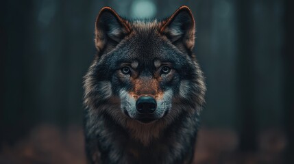 Obraz premium Majestic wolf in forest