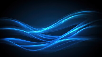 Glowing blue waves, dark background, abstract design