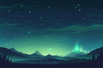 Fototapeta premium Aurora landscape outdoors nature.