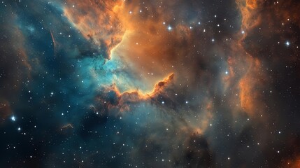 Fototapeta premium This is a remarkably colorful and vibrant image of a nebula found in space