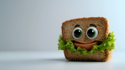 Obraz premium 3d cartoon, bread, clean and clear