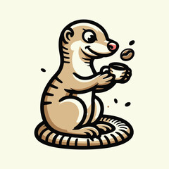 Cute and Adorable Meerkat Mascot Logo Vector Illustration