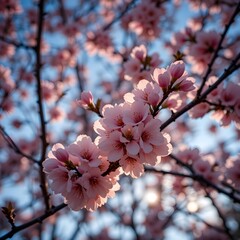 Fototapeta premium 핑크빛 세상: 벚꽃이 만들어낸 환상적인 풍경, 봄의 설렘을 담다