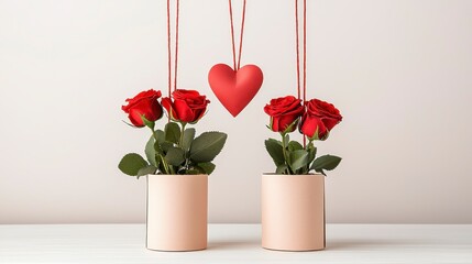 Roses with Heart Decoration
