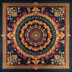 Mandala Art  Tibetan Buddhist Tapestry  Spiritual Decor