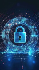 Digital lock symbolizing cybersecurity in a tech landscape
