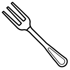 Modern Fork Outline Vector
