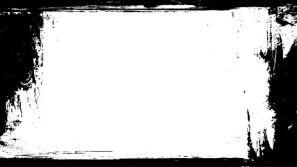 Grunge style abstract black frame on white background