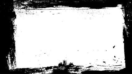 Grunge style abstract black frame on white background