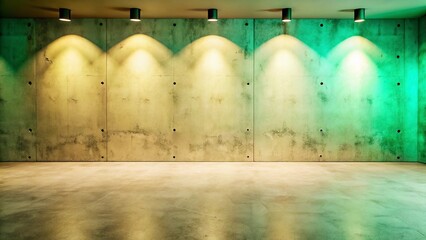 Free Photo New industrial-style empty room with dark textured concrete walls and a smooth concrete floor.