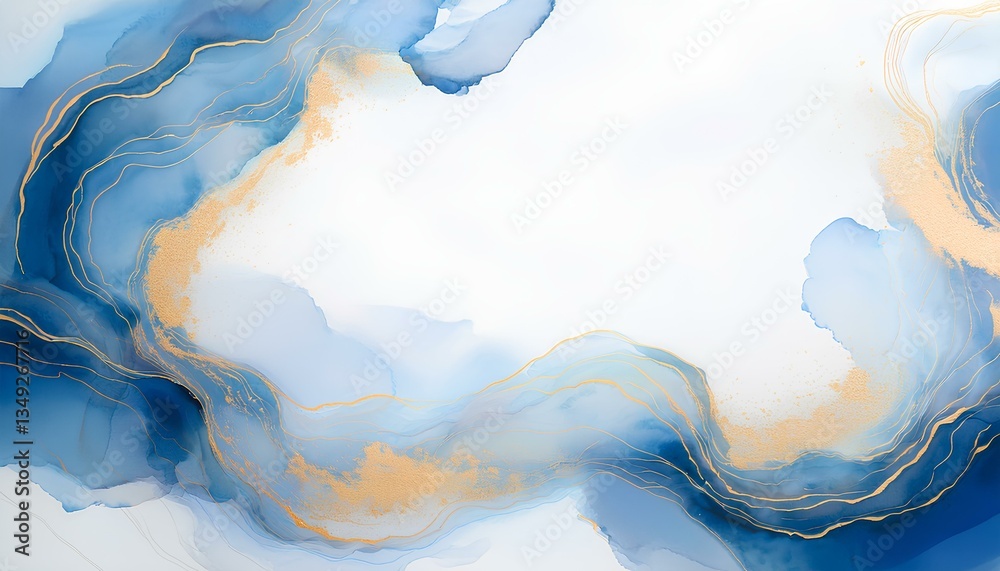 Poster abstract blue watercolor background with copy space for add text or design.