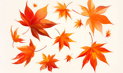 Obraz premium .Illustration of trees, leaves, grass and various botanical elements on a white background.