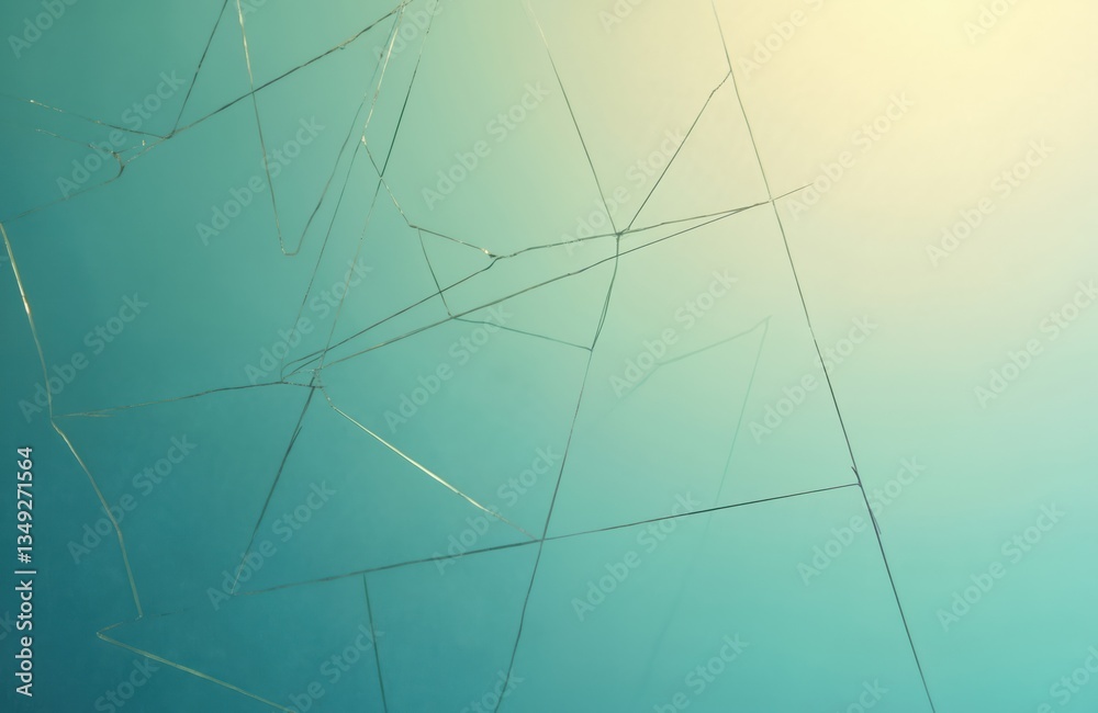 Poster abstract geometric pattern with thin lines on blue green background. modern digital art. elegant sea