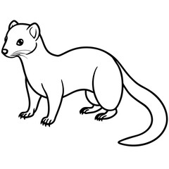 Fototapeta premium Weasel Outline: A sleek illustration of a weasel, capturing the elegant lines of the animal in a clean, artistic representation. Emphasizing form and shape.