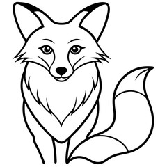 Fox Illustration: A minimalist illustration of a fox, featuring clean lines and a focus on the animal's distinctive features, presenting a modern and accessible artistic impression.