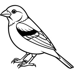 Obraz premium Sparrow Silhouette: A minimalist line art illustration of a sparrow, capturing the delicate features of the bird in a simplified yet elegant design.