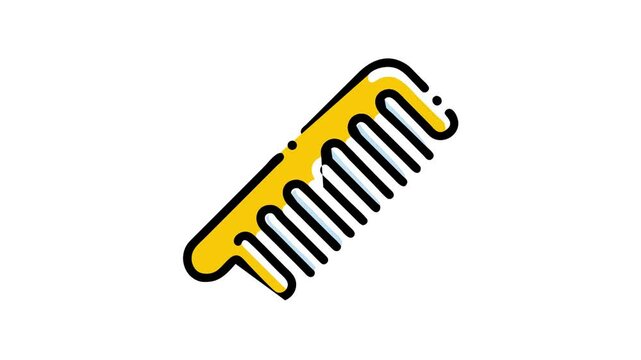 comb accessory line icon animation