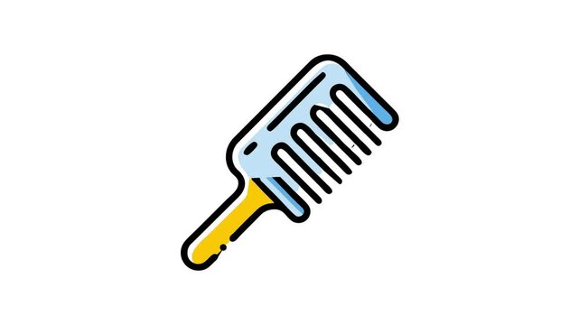 comb accessory line icon animation