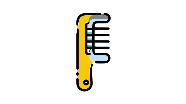 comb accessory line icon animation