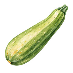 Vibrant Green Zucchini Watercolor Painting Acloseupofafreshzucchiniwithdelicatewatercolorstrokesdepictingitsnaturaltextureandcolor