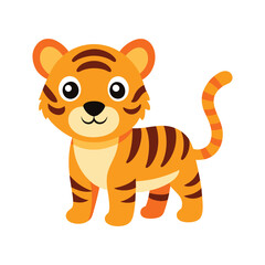  a cute baby tiger isolated on white