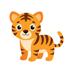  a cute baby tiger isolated on white