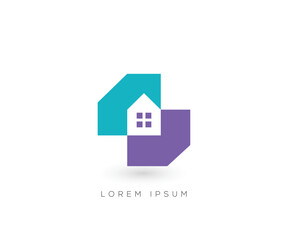Abstract home logo design template