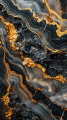 Fototapeta premium Abstract black and gold marble texture