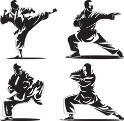 vector illustration of a kungfu man.